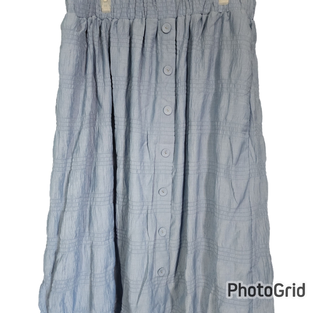 Gilli Light Blue Button-Front Midi Skirt